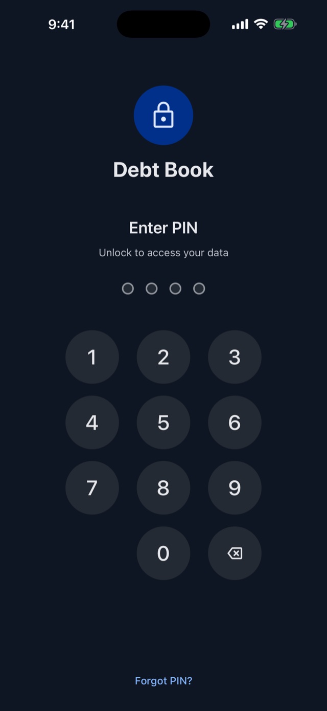 PIN lock screen