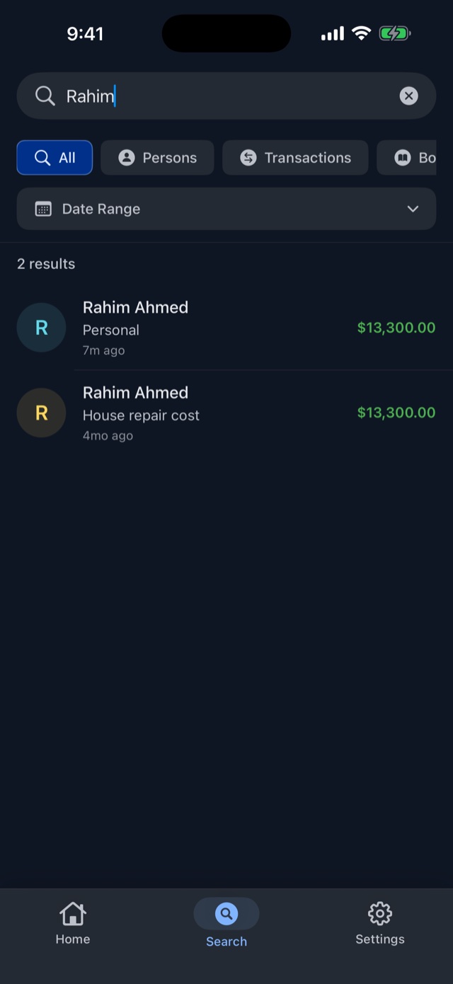 Search across the app
